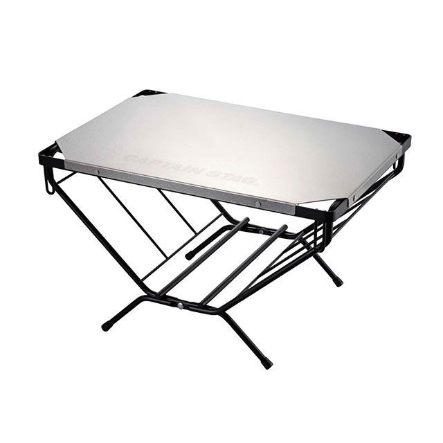 キャプテンスタッグ ステンレス 薪ラックテーブル CAPTAIN STAG