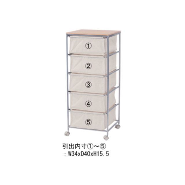 【メーカー直送】東谷 MIP-279 キャンバスチェスト5段 Azumaya_1