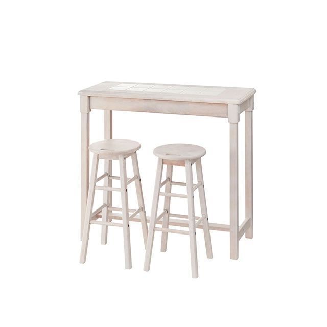 【メーカー直送】東谷 NET-588WH ナチュラ カウンタースツールセット（ホワイト） Azumaya