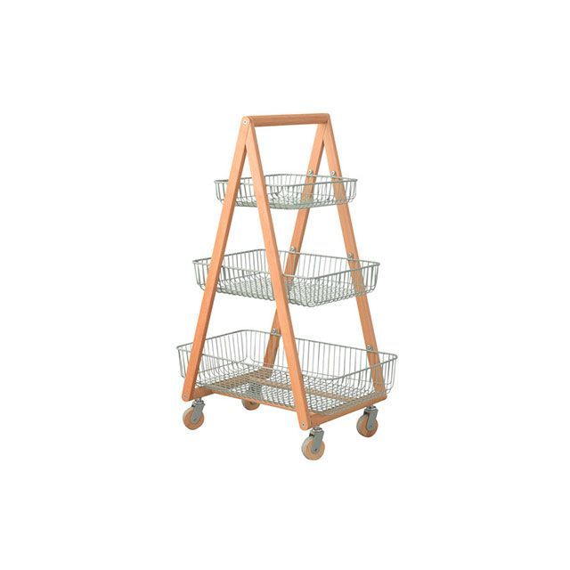 【メーカー直送】東谷 PW-54GR バスケットワゴン（グリーン） Azumaya