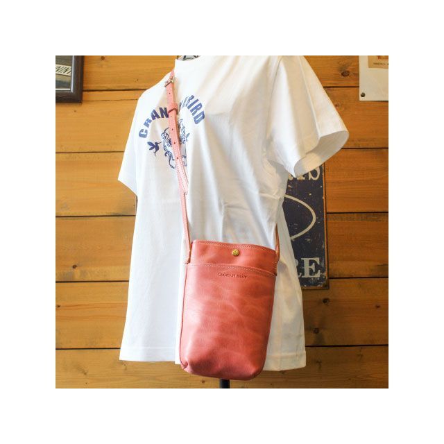 Cranky.H.Bird スマホショルダー 『WALK』 ピンク モストロ スマホポーチ ポシェット ショルダーバッグ 本革 Cranky.H.B…