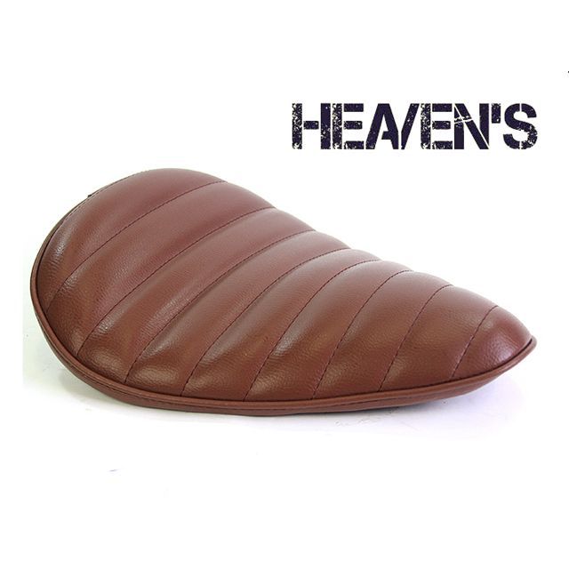 【メーカー直送】ヘブンズ 汎用 ソロシート デラックスワイド カラー ブラウン タイプ タックロール HEAVEN’S バイクの通販は