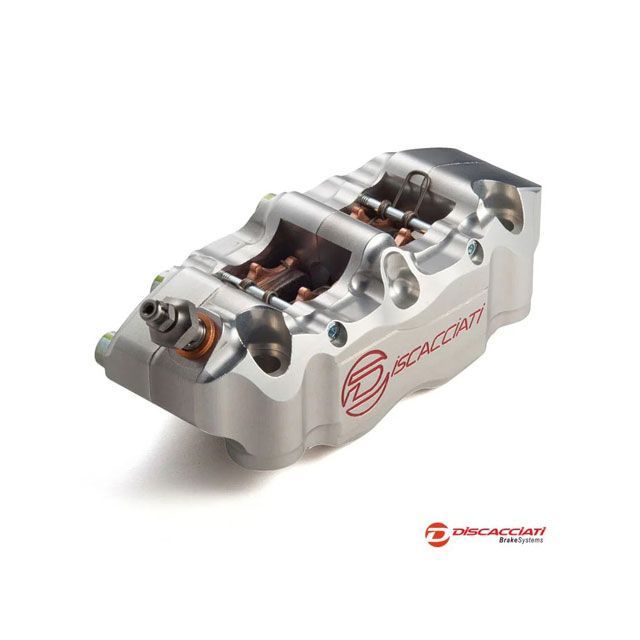 Discacciati 汎用 100mm CNCラジアルキャリパ 4枚パッド・4ピストン 左（シルバー） Discacciati バイクの通販は