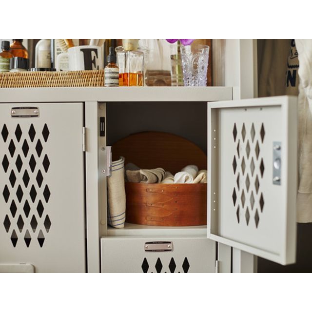 未使用品 東谷 AZUMAYA ロックスチールチェストL アイボリー