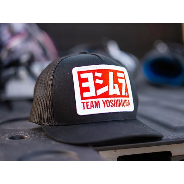 ヨシムラ USヨシムラCAP Team Snapback Trucker Hat（ブラック） YOSHIMURA