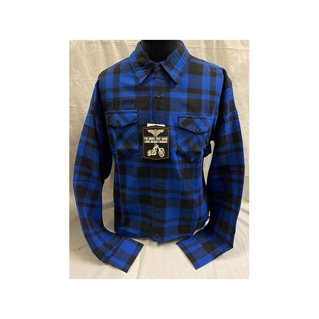 ウエストコーストチョッパーズ フランネルチェックシャツ（ブルー×ブラック） サイズ M WEST COAST CHOPPERS