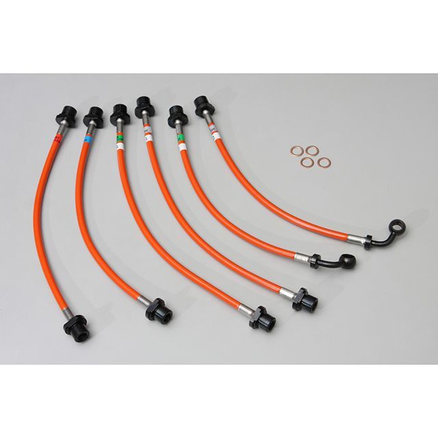 【メーカー直送】マスターピース トヨタ・その他車種用 FJクルーザー用 ステンレスメッシュ カラーコーティング ブレーキ ホース カラー レッド 前…の通販は 20,665円