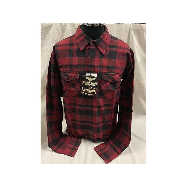 ウエストコーストチョッパーズ フランネルチェックシャツ（レッド×ブラック） サイズ M WEST COAST CHOPPERS