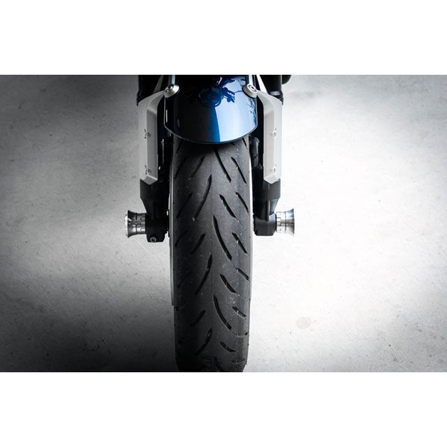 アーキ Z900RS/CAFE フロントアクスルガード ブラックベース ロゴカラー シルバー ARCHI_3