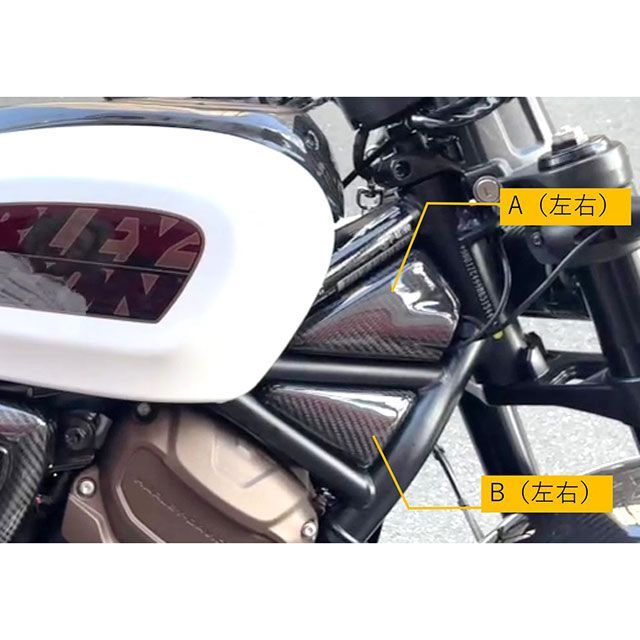 モーターステージ スポーツスターS ドライカーボン フロントフレームカバー B MOTOR STAGE