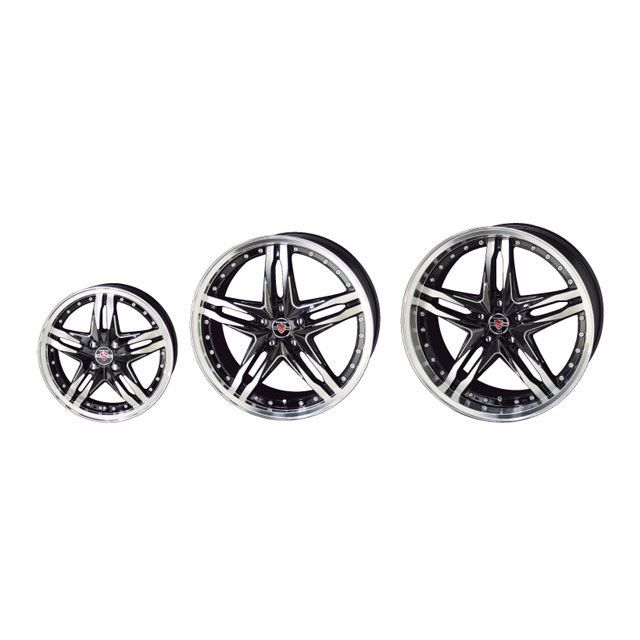 STEINER LSV 20×8.5J/はたご屋仕かける＋45/大広間5穴/PCD114.3/黒いことxポリッシュ STEINER