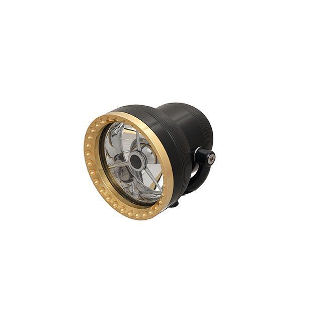 ケンズファクトリー ALL HD Neo-Fusion Black Headlight w/Brass Ring kens-factory バイク