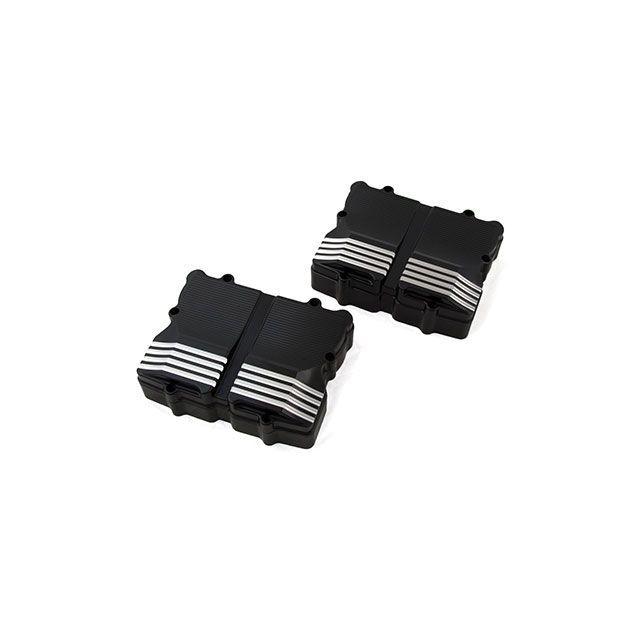ケンズファクトリー Twin Cam Vanquish Rocker covers Black/Machine Cut For TC kens-fa…