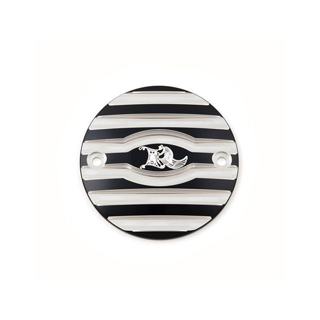 ケンズファクトリー Evo Point cover 2hole Black/Machine cut Ribbed kens-factory バイクの通販は