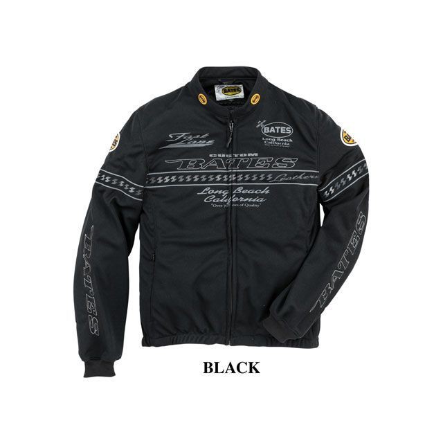 BATES ベイツ 半袖メッシュ バイクジャケット 両面刺繍ロゴ L