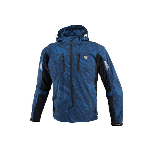 コミネ 2023春夏モデル JK-1123 プロテクトハーフメッシュパーカ ゲンリ（ネイビーマーブル） サイズ M KOMINE