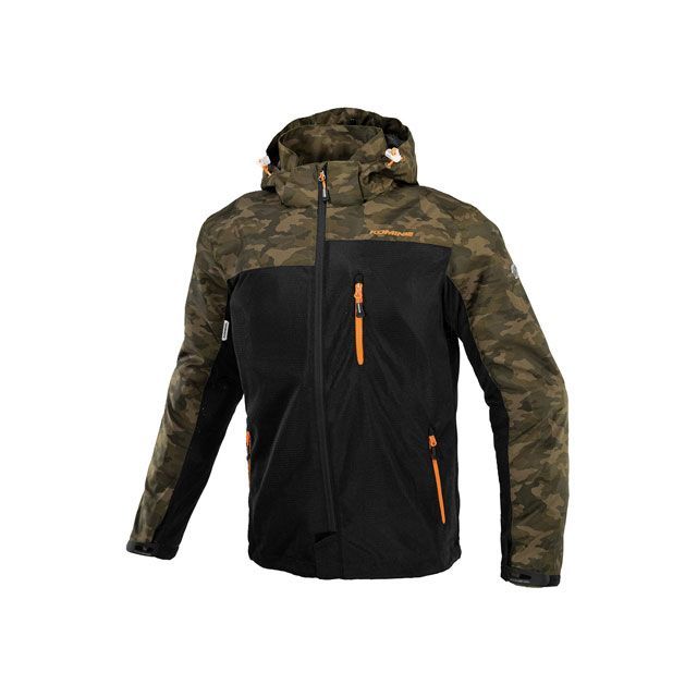 コミネ 2023春夏モデル JK-1143 プロテクトメッシュパーカｰテン（カモ ブラック） サイズ XL KOMINE