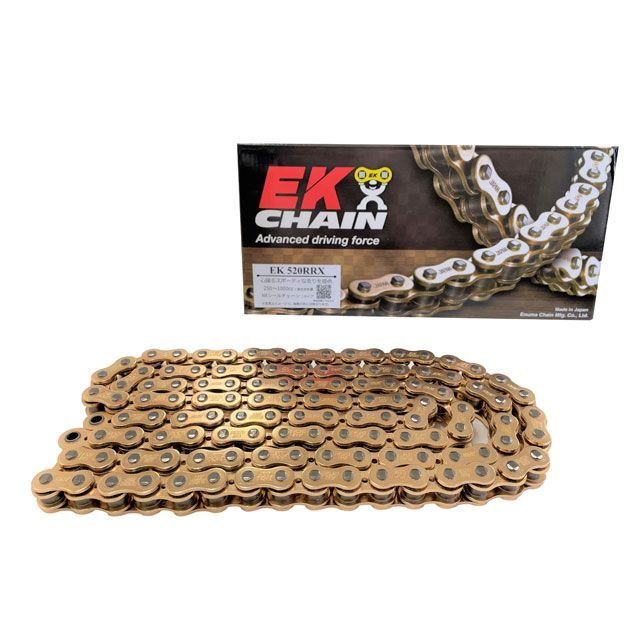 江沼チェーン 汎用 バイク用チェーン 520RR-X（GP/GP） ゴールド MLJ（カシメジョイント） NXリングシールチェーン リンク数 130…