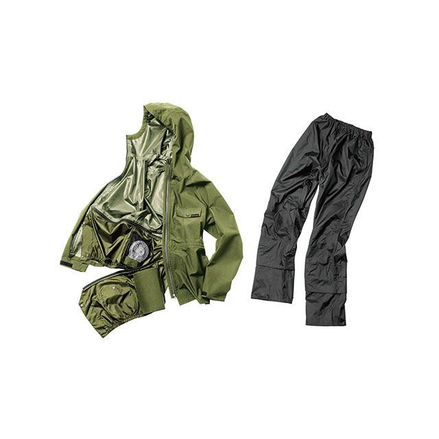 マック AS-933 エアレインフォーシーズンスーツ（カーキ） サイズ EL MAKKU キャンプの通販は