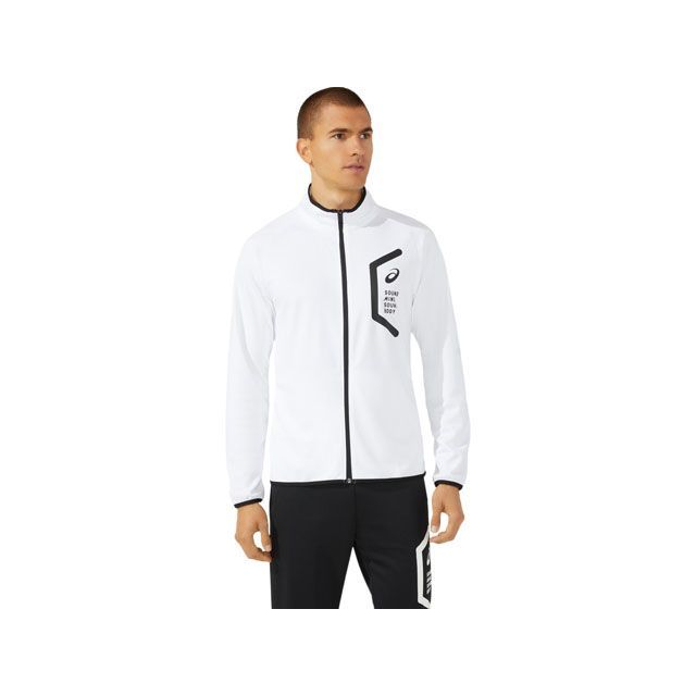 アシックス 2031D909 TEAM HEX KNIT JKT RE（ブリリアントホワイト） サイズ XS ASICS