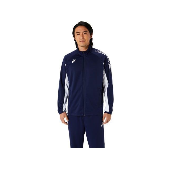 アシックス 2031D929 TEAM C DRY TRAINING JKT R（ピーコート） サイズ S ASICS キャンプの通販は