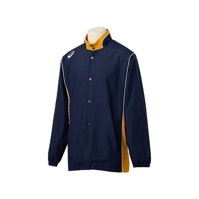 アシックス 2063A198 WARMUPJACKET（ネイビー×ゴールド） サイズ 140cm ASICS キャンプの通販は 6,070円