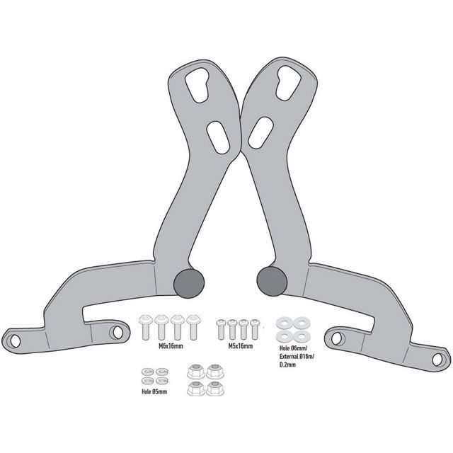 ジビ Scrambler 1200 AL6416A specific fitting kit to mount Race Cafe Screen 1…