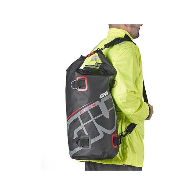 ジビ WATERPROOF CYLINDER BAG FOR THE SADDLE OR REAR RACK， 30 LTR， GREY AND R…