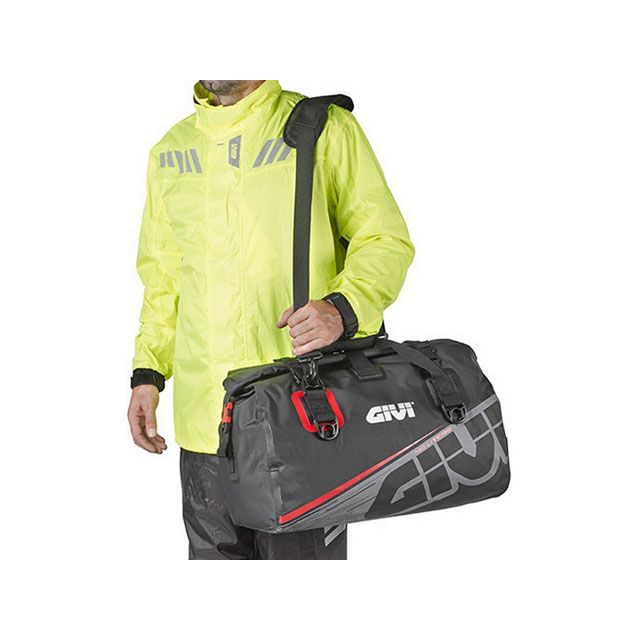 ジビ Easy-T Waterproof - roll bag with shoulder strap 40 L black / gray / re…