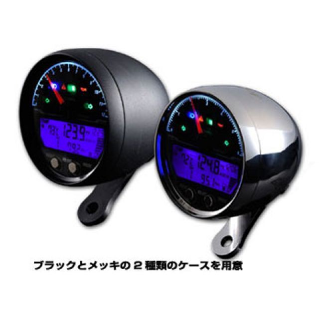 エースウェル ACE-4353 多機能デジタルメーター（回転数 6000rpm） カラー ブラック ACE WELL バイク