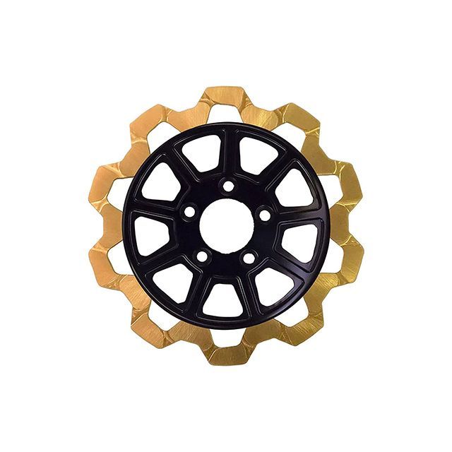 LyndallBrakes V-ROD ツーリング BOW-TIE/9SPOKE 11.8in 7mm厚 リア（ゴールド/ブラック） Lyndall…