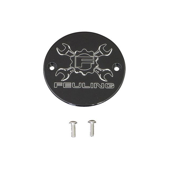 フューリング ギアクロスロゴ ポイントカバー2穴（ブラック） FEULING