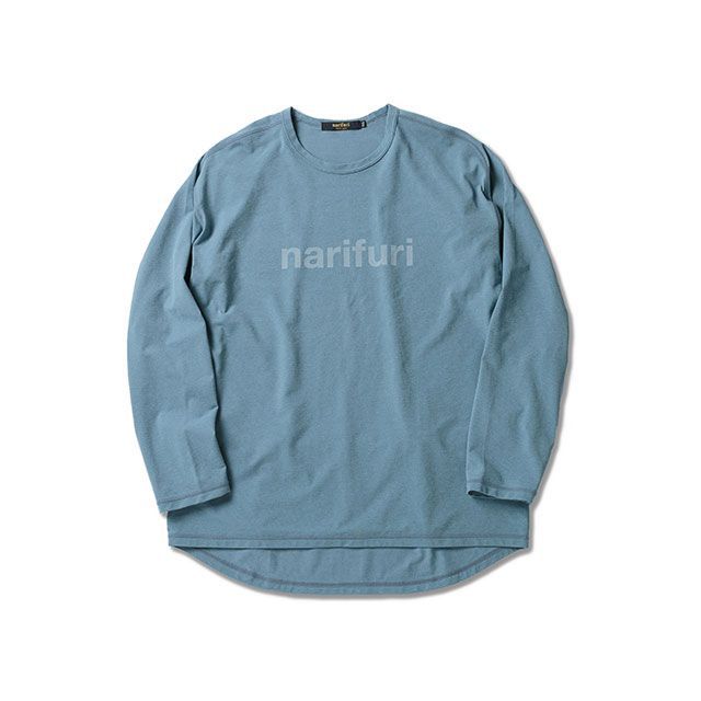 ナリフリ（自転車） アクティブメッシュバックポケットロング T シャツ（015 ブルーグレー） サイズ L narifuri