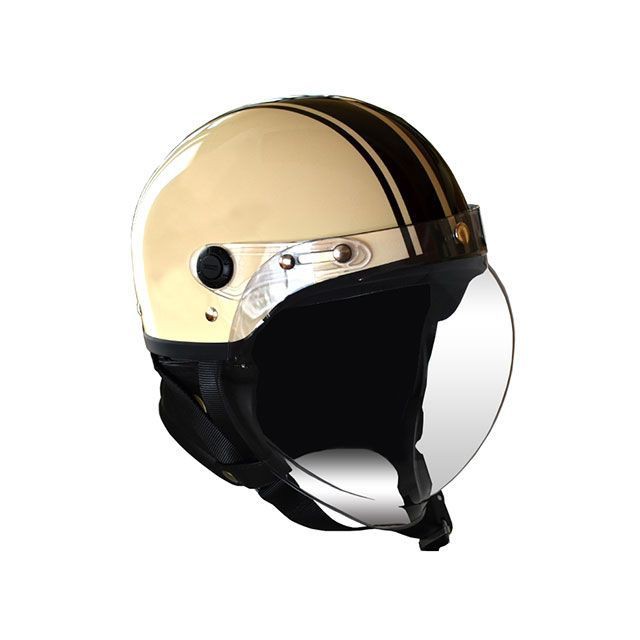 高質 黄色笑顔ジェットヘルメット バブルレンズ付き M〜XXL新品（10年 セキュリティ・セーフティ