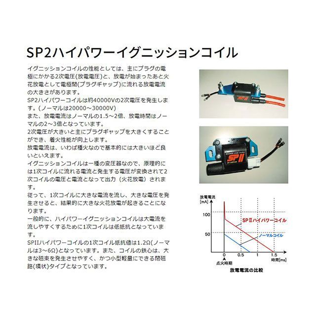 ASウオタニ 汎用 SPIIハイパワーコイルセット（1P）コード付 AS UOTANI バイクの通販は