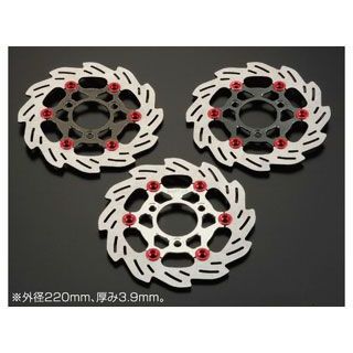 シフトアップ 220mm ウェーブフローティングディスクローター カラー スモークガンメタ/ブラックピン SHIFTUP
