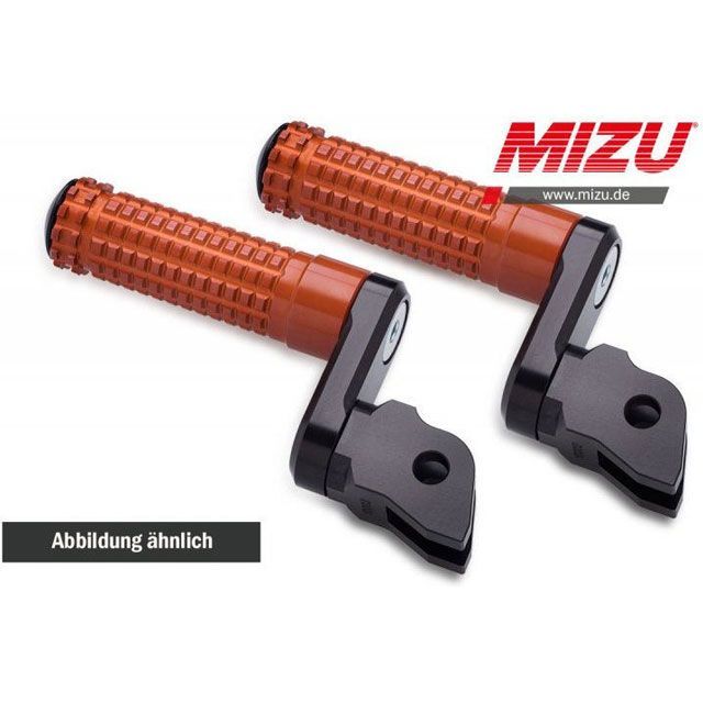 ミズ アジャスタブル レーシング フットペグ ABE認可品 ブラック/オレンジ ｜ 409SO3310016 MIZU バイクの通販は