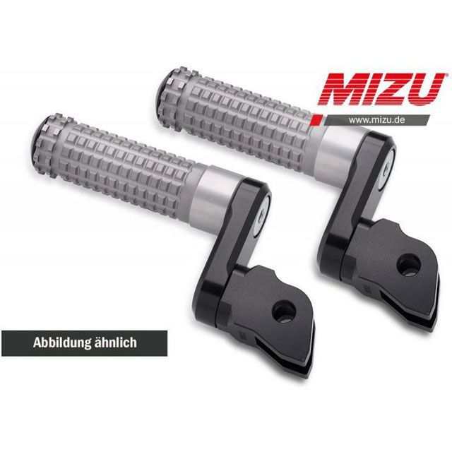 ミズ アジャスタブル レーシング フットペグ ABE認可品 ブラック/シルバー ｜ 409ST3310016 MIZU バイクの通販は