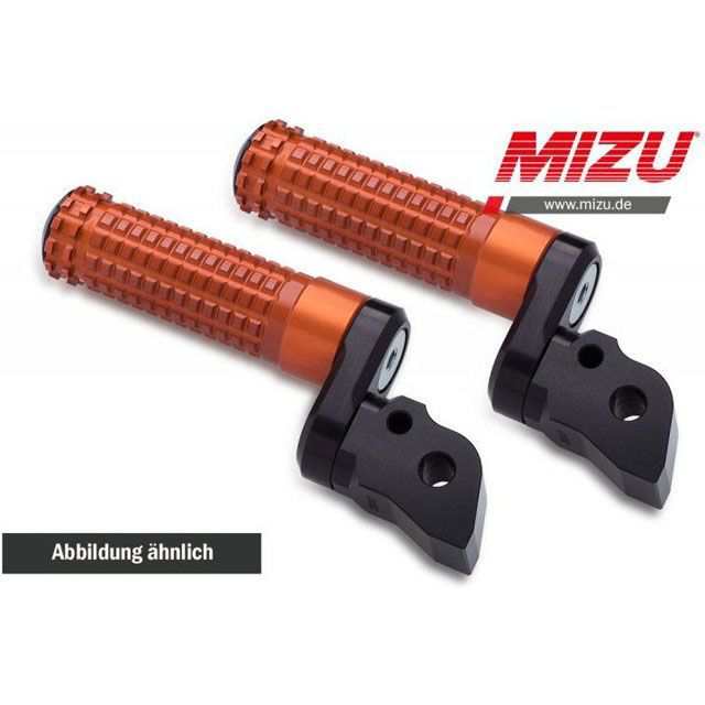 ミズ アジャスタブル レーシング パッセンジャーフットペグ ABE認可品 ブラック/オレンジ ｜ 409SO2220005 MIZU バイクの通販は