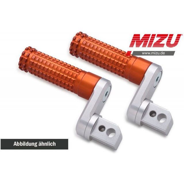 ミズ アジャスタブル レーシング パッセンジャーフットペグ ABE認可品 シルバー/オレンジ ｜ 409TO3320040 MIZU