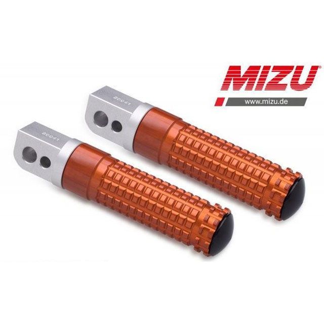 ミズ レーシング パッセンジャーフットペグ ABE認可品 シルバー/オレンジ ｜ 409TO1120006 MIZU