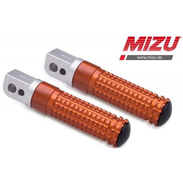 ミズ レーシング パッセンジャーフットペグ ABE認可品 シルバー/オレンジ ｜ 409TO1120031 MIZU