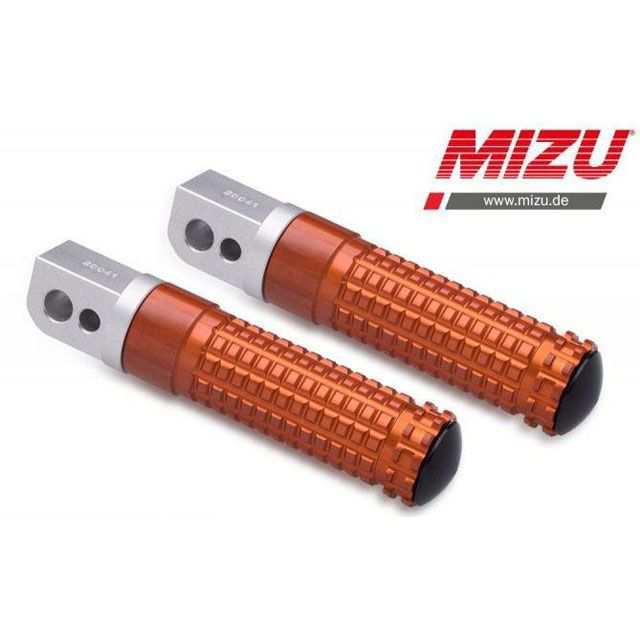 ミズ レーシング パッセンジャーフットペグ ABE認可品 シルバー/オレンジ ｜ 409TO1120035 MIZU バイクの通販は 14,953円