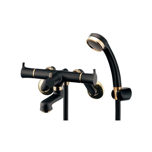 カクダイ 139-020K-D 2ハンドルシャワー混合栓 黒 kakudai