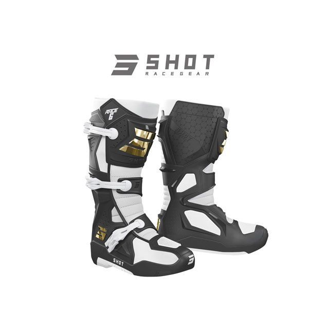 ひー様2 SHOT RACE GEAR ブーツ RACE 6（ブラック/ホワイト/ゴールド