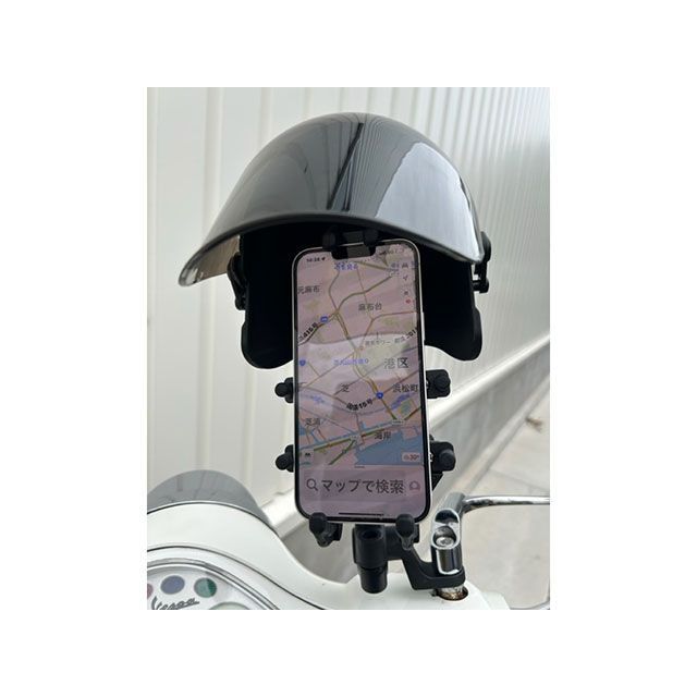 【メーカー直送】スパンキーズ 汎用 オートバイ用スマートホンフォルダー サンバイザー付き 日よけ サンシェード（ブラック） SPUNKYS