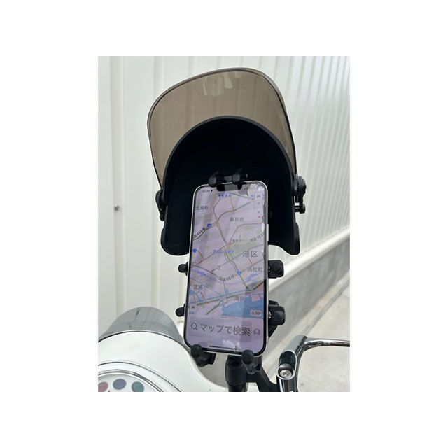 【メーカー直送】スパンキーズ 汎用 オートバイ用スマートホンフォルダー サンバイザー付き 日よけ サンシェード（ブラック） SPUNKYS_1