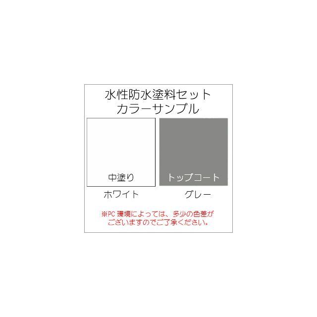 アトムハウスペイント 水性防水塗料セット（ウレタン防水下地塗り替え用）8m2セット中塗：ホワイト/トップ：グレー ATOM HOUSE PAINT_1