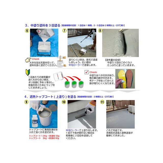アトムハウスペイント 水性防水塗料専用遮熱トップコート（上塗り）3Kg遮熱グリーン ATOM HOUSE PAINT_5