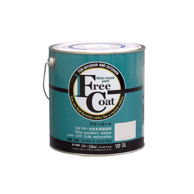 アトムハウスペイント フリーコート3Lホワイトグレー ATOM HOUSE PAINT